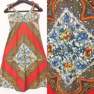 VTG 60’s Boho Vicky Vaughn Jr. Floral A-Line Dress